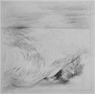 Hiddensee Bleistift 35x35cm W.Dreysse