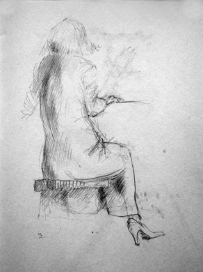 Klavierstunde Bleistift 30x20cm W.Dreysse