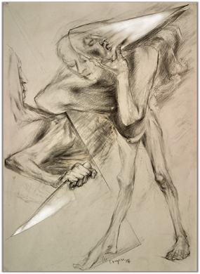 Verwandlung Bleistift Farbstift 60x40cm W.Dreysse