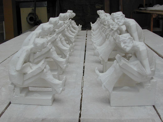 Zither Reinhold Brunnen, Halle - Bildhauer Wolfgang Dreysse